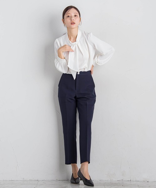 「QUEENS COURT」 長袖ブラウス M ネイビー レディースの画像