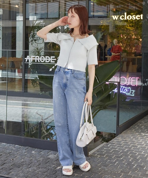 「w closet」 デニムパンツ - ブルー レディース_画像4
