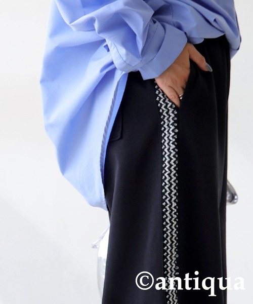 「antiqua」 イージーパンツ P ブラック レディース_画像8