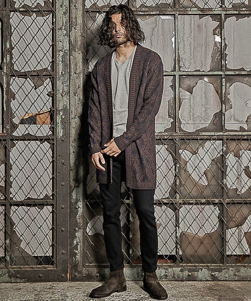 「RATTLE TRAP」 ニットカーディガン M ブラック メンズ_画像3