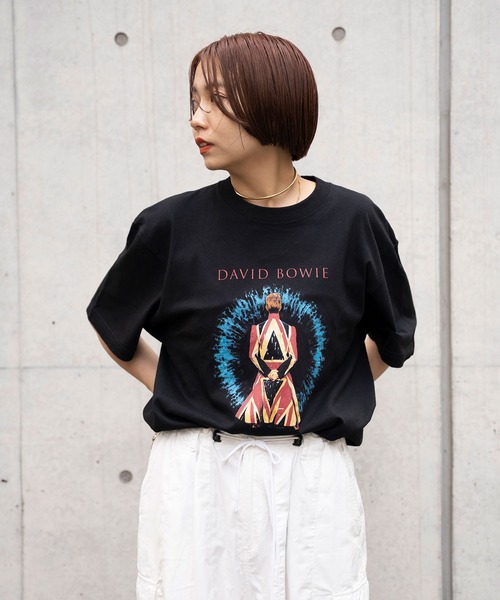 バンドTシャツ David Bowie デヴィッド・ボウイ HEROES 黒S JUGLANS（ユグランス） tシャツ David Bowie デヴィッドボウイ 半袖