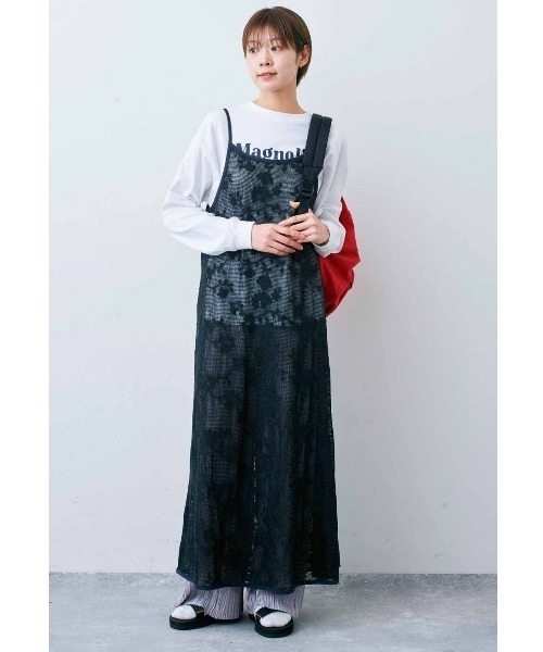 「Live in comfort」 キャミソールワンピース 3L ブラック レディース_画像6