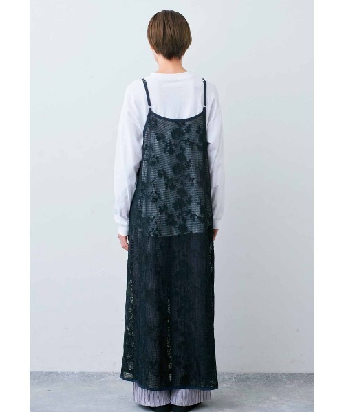 「Live in comfort」 キャミソールワンピース 3L ブラック レディース_画像8