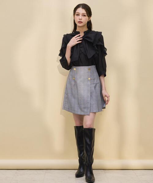 「SWINGLE」 プリーツスカート MEDIUM ダークブルー レディース_画像6