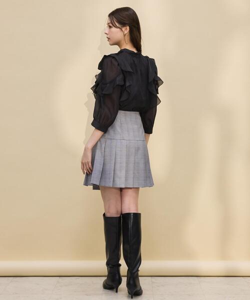 「SWINGLE」 プリーツスカート MEDIUM ダークブルー レディース_画像7