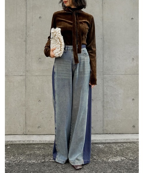 「Re:EDIT」 デニムパンツ MEDIUM ブルー系その他2 レディース_画像4
