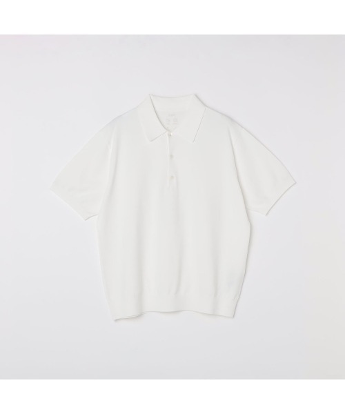68 新品　タグ付　シップス　SHIPS ニットポロシャツ　ホワイト　XL SHIPS（シップス） セーター ニット SHIPS:「洗濯機可能/接触冷感