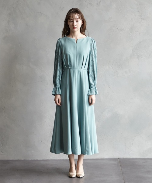 「AIMER」 長袖ワンピース LARGE グリーン レディース_画像2