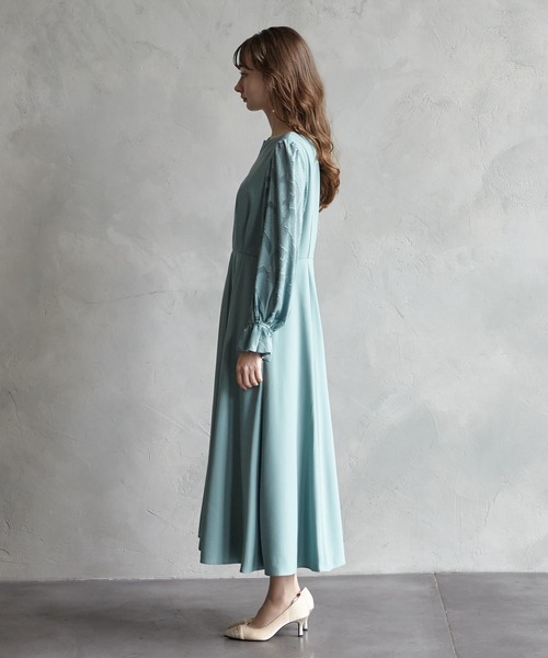 「AIMER」 長袖ワンピース LARGE グリーン レディース_画像3