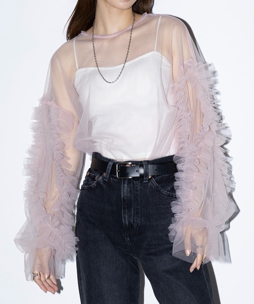 「MAISON BREEZE reveur」 長袖カットソー FREE チャコールグレー レディース_画像3