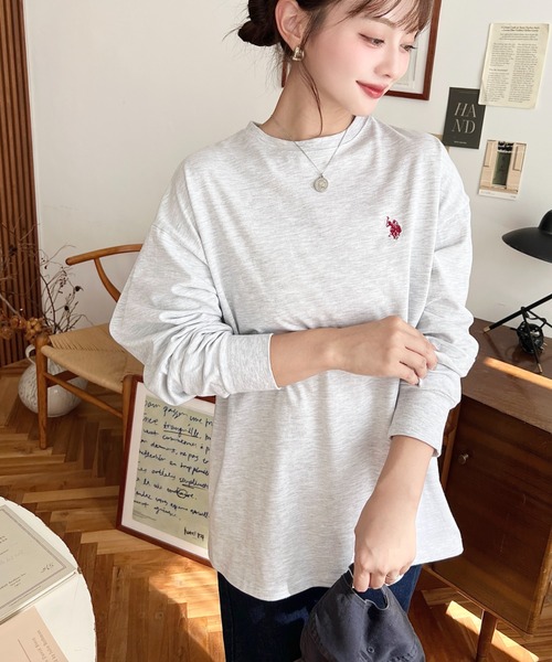 「U.S. POLO ASSN.」 長袖カットソー FREE ネイビー レディース_画像2