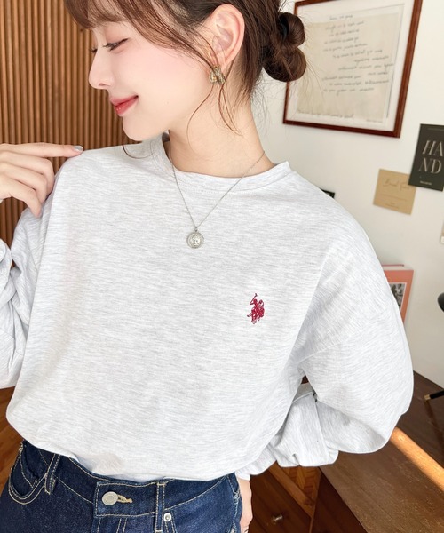「U.S. POLO ASSN.」 長袖カットソー FREE ネイビー レディース_画像3