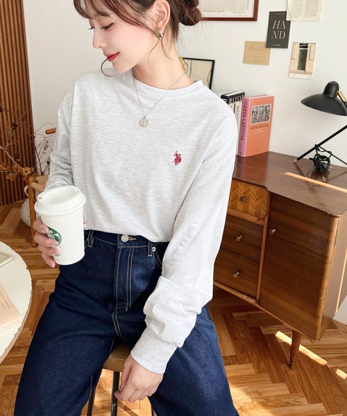 「U.S. POLO ASSN.」 長袖カットソー FREE ネイビー レディース_画像5