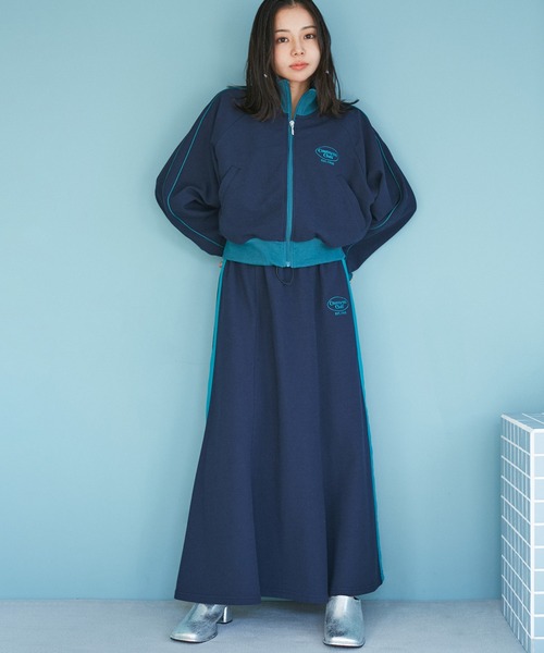 「AVANT CONVERSE」 ロングスカート M ネイビー レディース_画像6