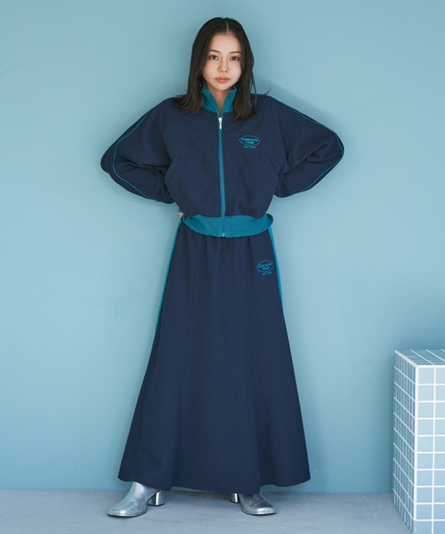 「AVANT CONVERSE」 ロングスカート M ネイビー レディース_画像8