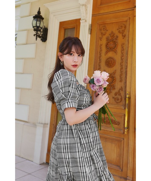 最終self-portrait 半袖ひざ丈ワンピース サイズ6 Her lip to ワンピース 半袖 Alizee Off-Shoulder Dress : ZOZOTOWN