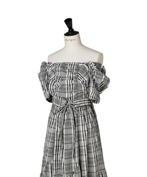 Her lip to ワンピース 半袖 Alizee Off-Shoulder Dress : ZOZOTOWN