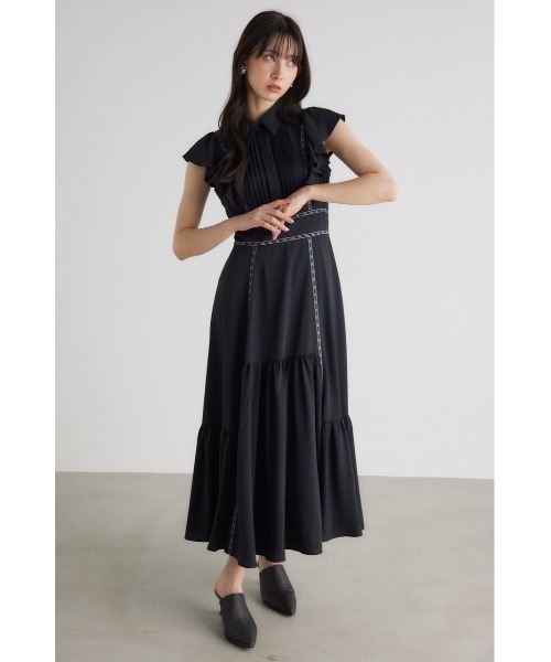 「rienda」 半袖ワンピース SMALL ブラック レディース_画像4