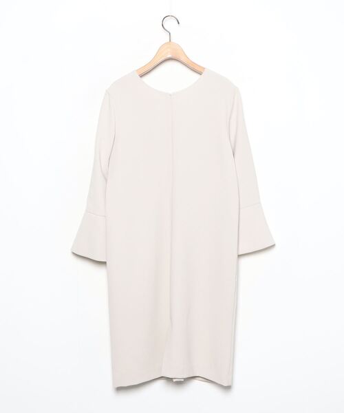 「Unaca」 7分袖ワンピース 38 ベージュ レディース_画像2