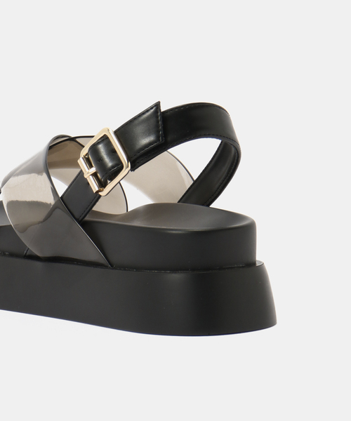 「TEMPERATE」 フラットサンダル 38 ブラック レディース_画像5