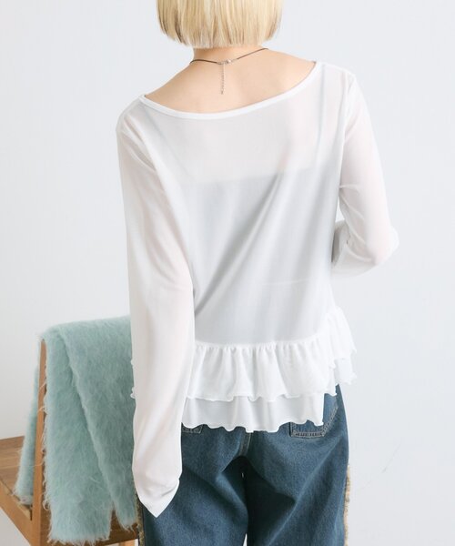 「w closet」 長袖カットソー FREE ブルー レディース_画像4
