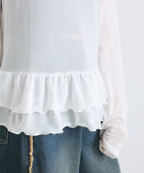 「w closet」 長袖カットソー FREE ブルー レディース_画像7