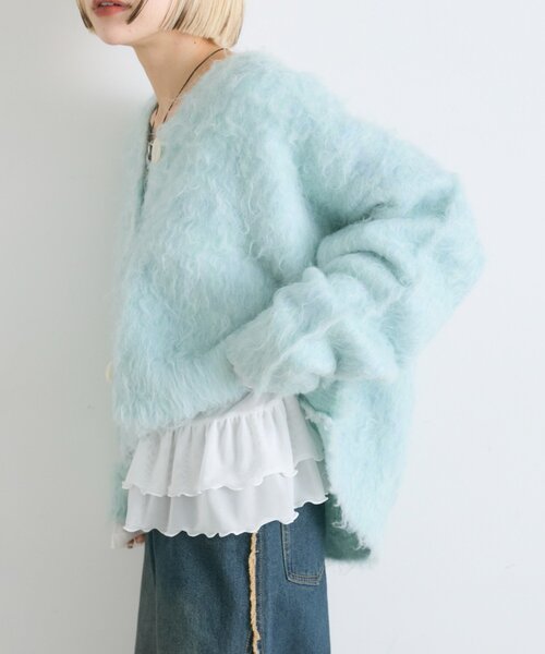 「w closet」 長袖カットソー FREE ブルー レディース_画像9
