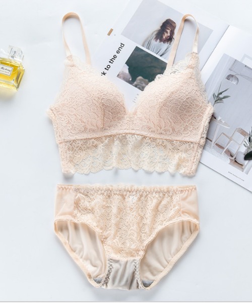 下着女性 上下セット ノンワイヤーカップ付きビスチェ ブラ&ショーツ2点セット|ZOZOTOWN |16