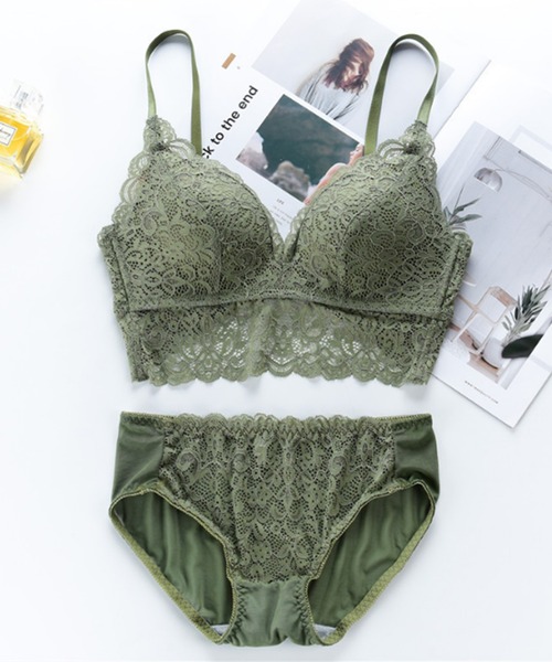 下着女性 上下セット ノンワイヤーカップ付きビスチェ ブラ&ショーツ2点セット|ZOZOTOWN |20