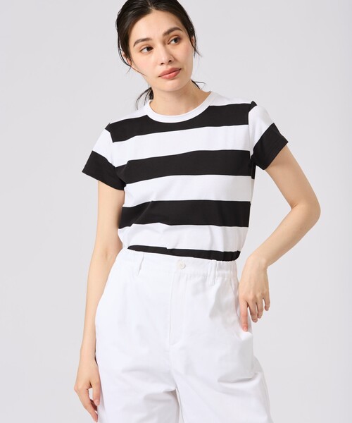 agnes b.（アニエスベー） tシャツ 太ボーダー コットン 半袖 Tシャツ