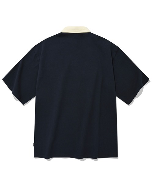 Tシャツ・カットソー COVERNAT Soft Polo T-Shirt Black COVERNAT ポロシャツ 「COVERNAT」RUGBY OVER-FIT T-SHIRT
