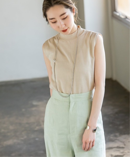 noble ペーパーミックススリーブレスニット NOBLE ニット ペーパーミックススリーブレスニット : ZOZOTOWN