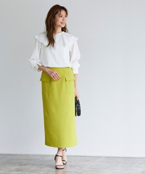 シャツ/ブラウス(長袖/七分) L'appartement Col Pierrot 2Way Shirts Col Pierrot/コル ピエロ】 2WAY PLEATS BLOUSE（シャツ／ブラウス