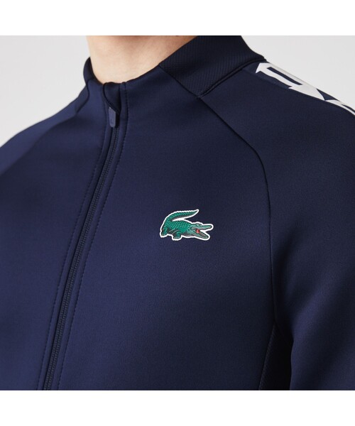 【中古】ラコステ LACOSTE ノーティカルネームテーピングトラックジャケット ジップアップ ロゴ 4 白 ホワイト 黒 LACOSTE（ラコステ） ジャージ ノーティカルネームテーピングトラック