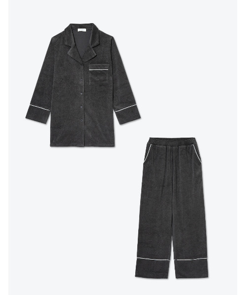 スリーピースリーピー パジャマ 長袖 ロングパンツ ブラウン ベージュ SLEEPY パジャマ ルームウェア パイルパジャマ長袖ロングパンツ
