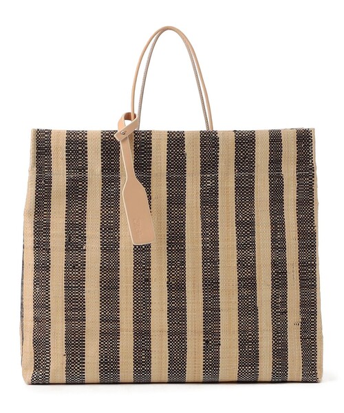 トートバッグ バッグ Ele`Sac Ele`Sac PAPIRO L STRIPE ラフィアトートバッグ
