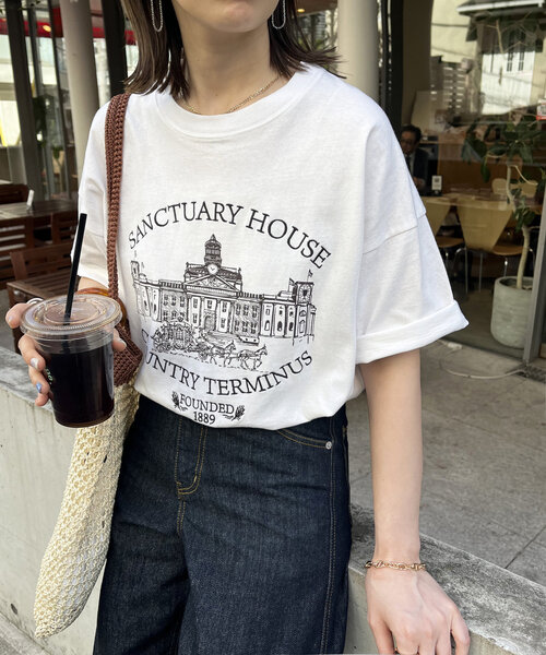 Discoat tシャツ 「WEB限定」モチーフ刺繍ロゴTシャツ「ユニ