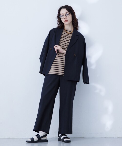 JANE リネン ワイドパンツ J.PRESS YORK STREET パンツ 「WOMEN」コットンリネン ワイド