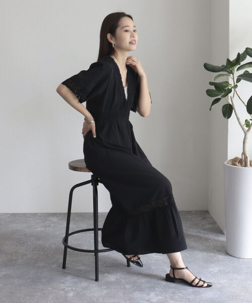 【SALE】 ♡ワンピ ジョーゼットプリントワンピース（ワンピース）｜grove