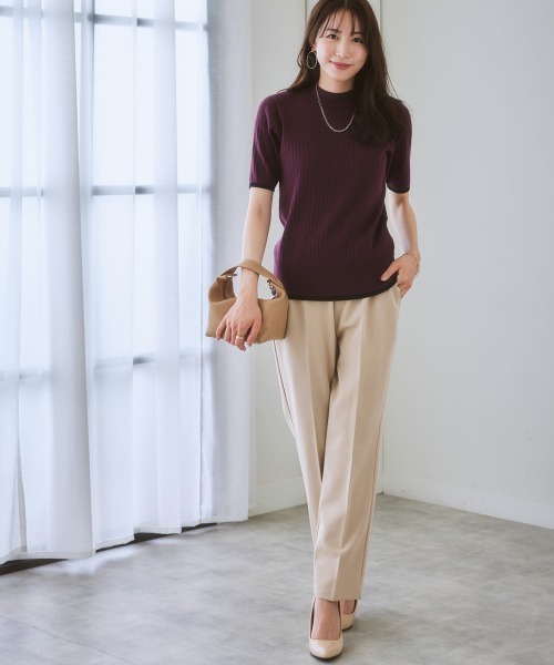 7days Life Styling スラックス パンツ 縦落ちシルエットパンツ
