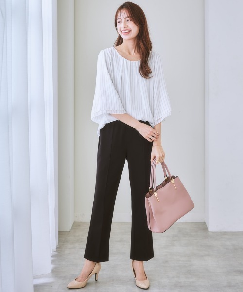 7days Life Styling スラックス パンツ 縦落ちシルエットパンツ