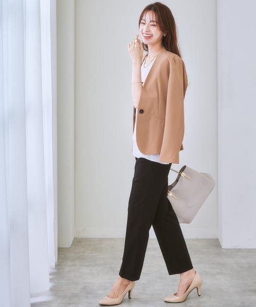 7days Life Styling スラックス パンツ 縦落ちシルエットパンツ