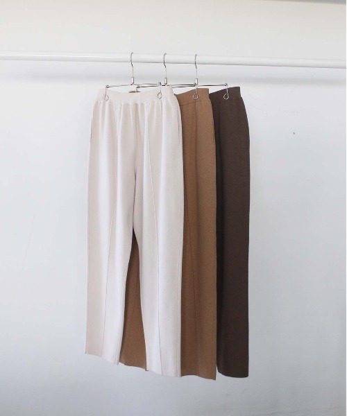 WALANCE パンツ コットンスムースニットパンツ レディース