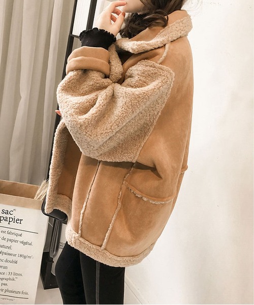 マリテフランソワジルボー　ライダースジャケット　フェイクムートン　エコファー フェイクムートンライダース/MAJESTIC LEGON(マジェスティックレゴン