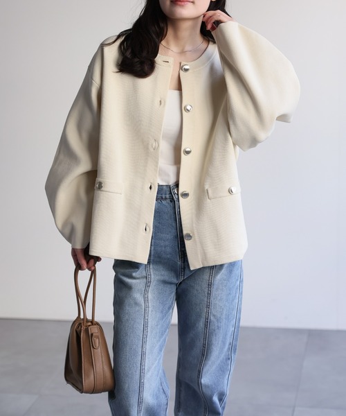 ap retro ジャケット ノーカラージャケット ノーカラーニット