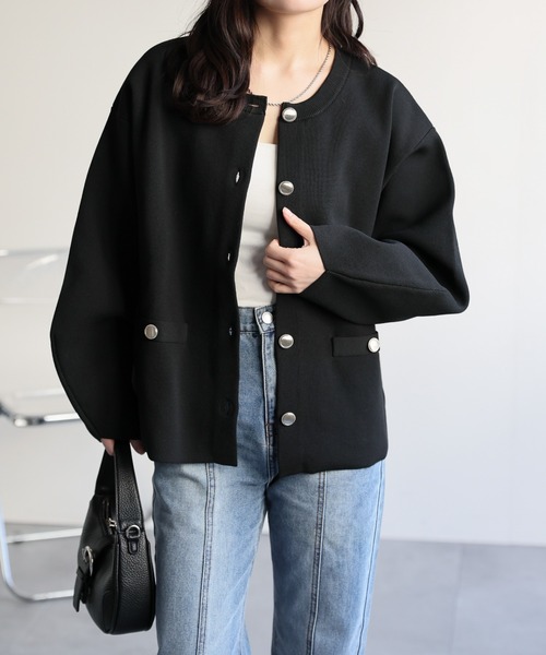 ap retro ジャケット ノーカラージャケット ノーカラーニット