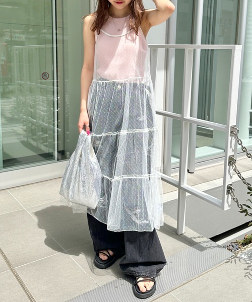 CLEA ワンピース シアードットティアード レイヤード ロング