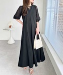 ワンピース 夏にぴったり!袖異素材シアーキーネ...の詳細画像2
