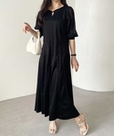 ワンピース 夏にぴったり!袖異素材シアーキーネ...の詳細画像1