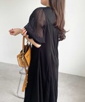 ワンピース 夏にぴったり!袖異素材シアーキーネ...の詳細画像5